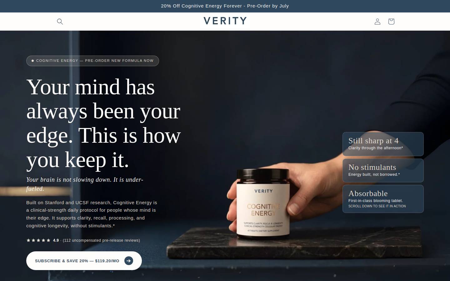 verityclinical.com homepage screenshot