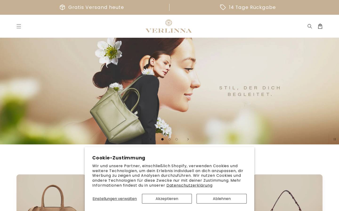 Verlinna homepage screenshot