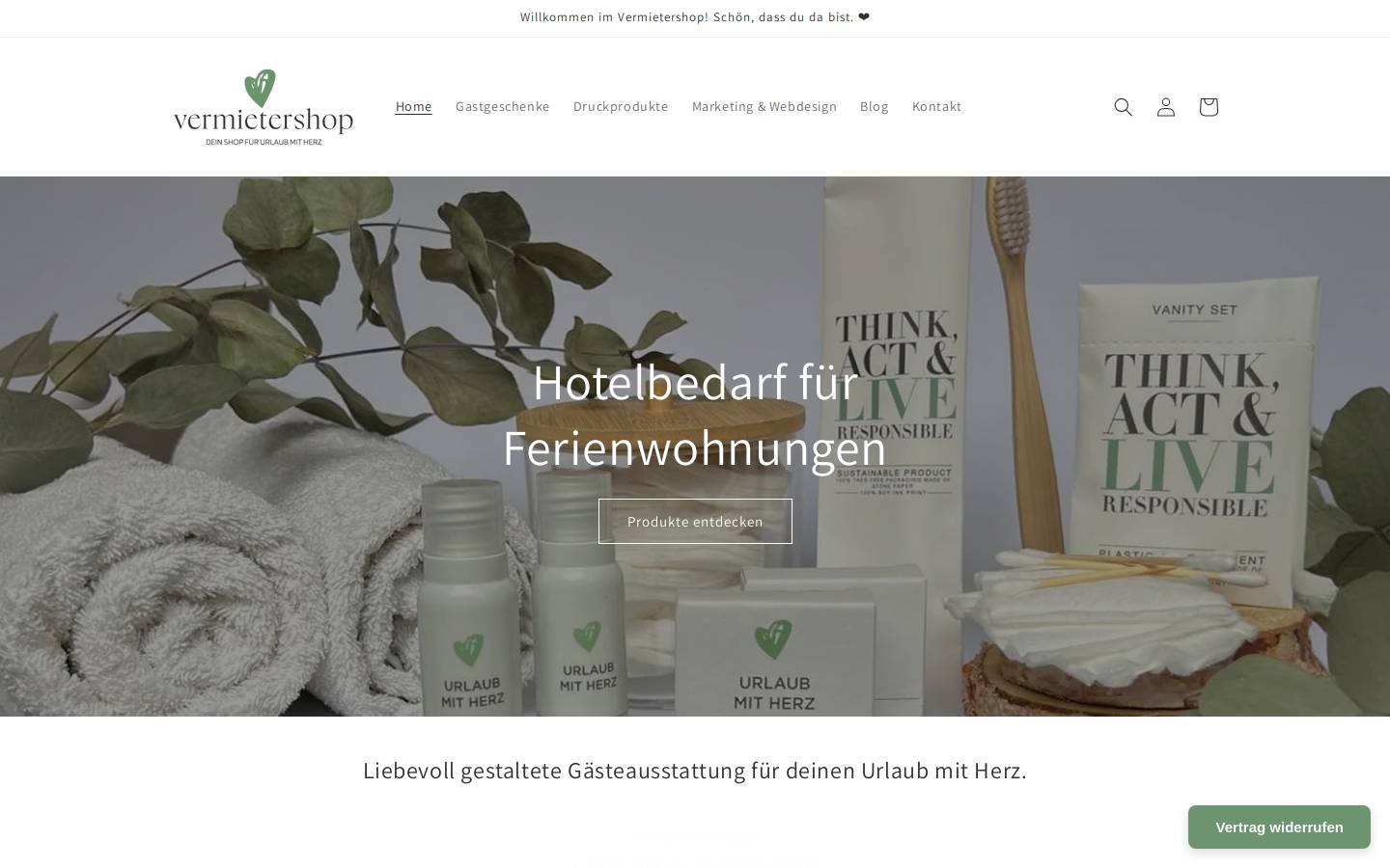 vermietershop.at homepage screenshot
