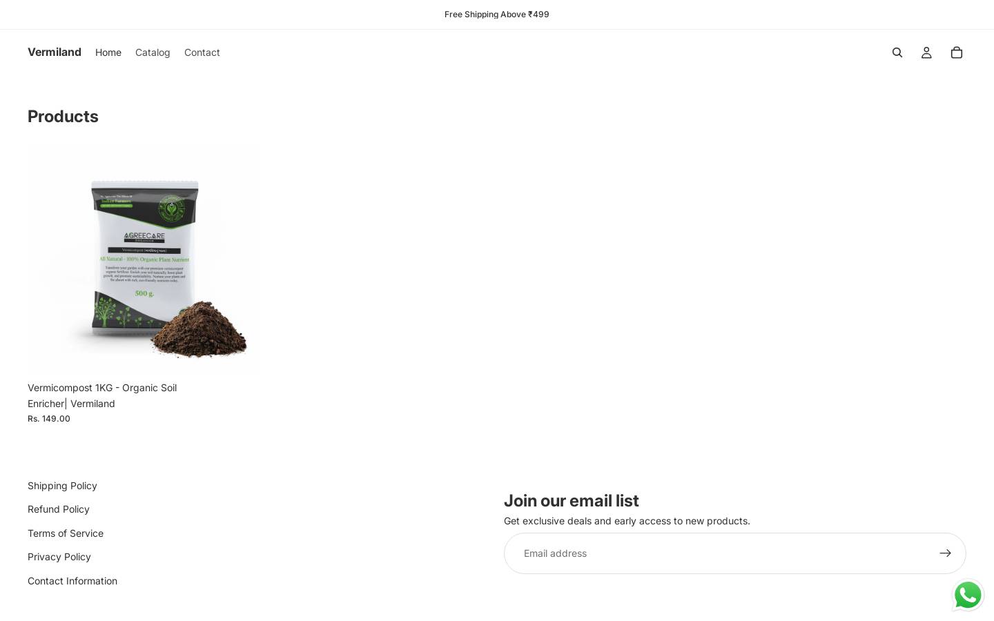 vermiland.com homepage screenshot
