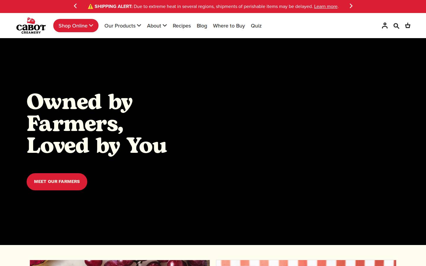 vermontcheddar.com homepage screenshot