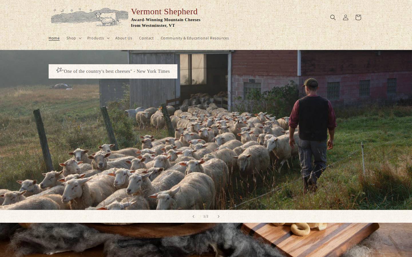 vermontshepherd.com homepage screenshot