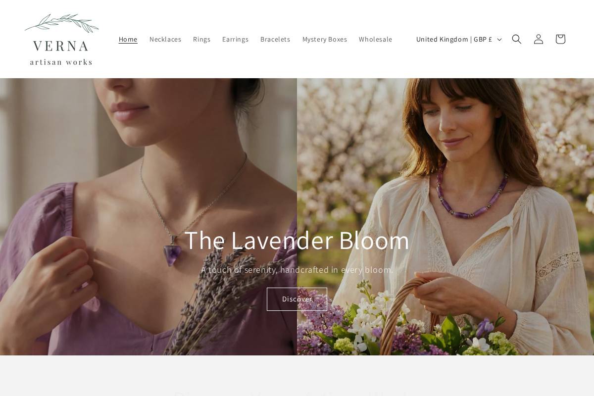 vernaartisanworks.com homepage screenshot