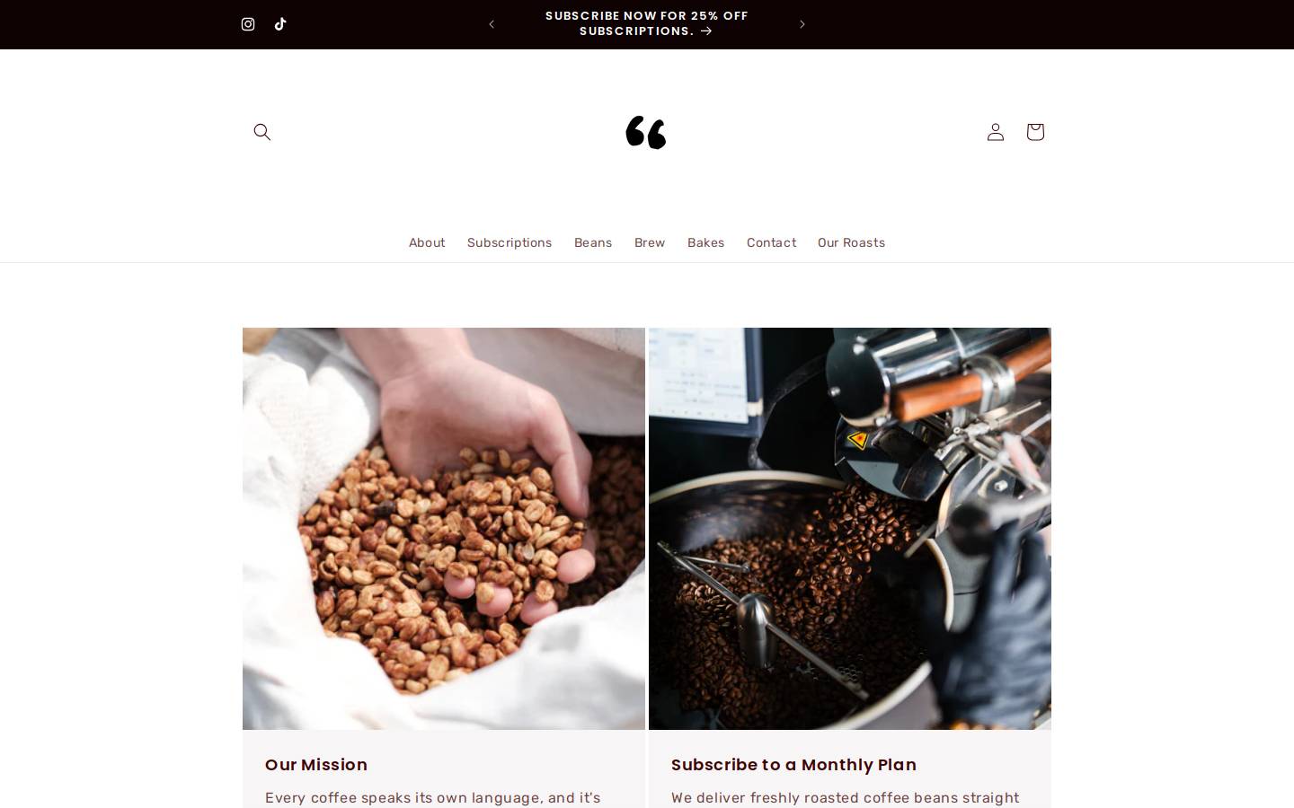 vernacularcoffee.com homepage screenshot