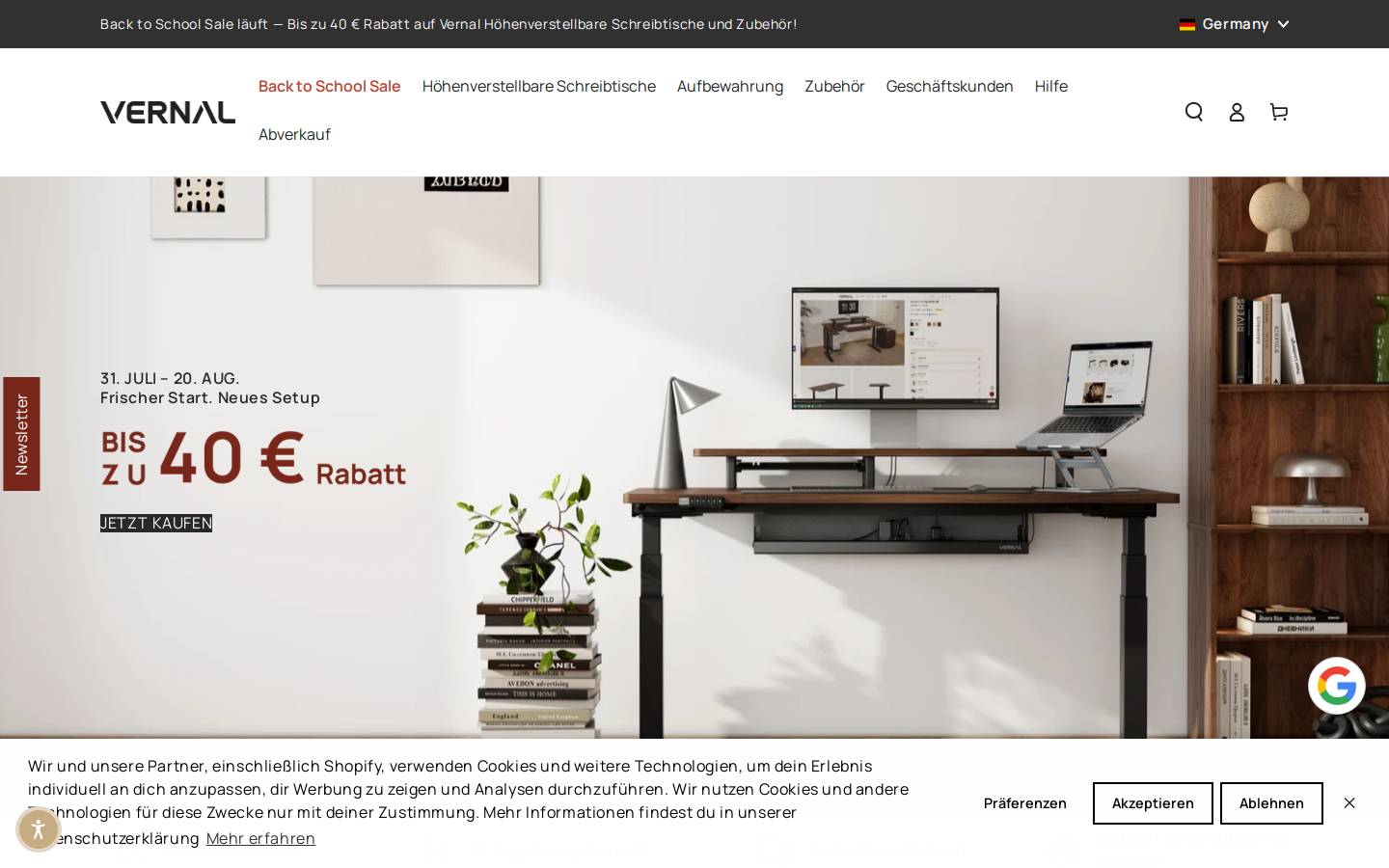 Vernal homepage screenshot