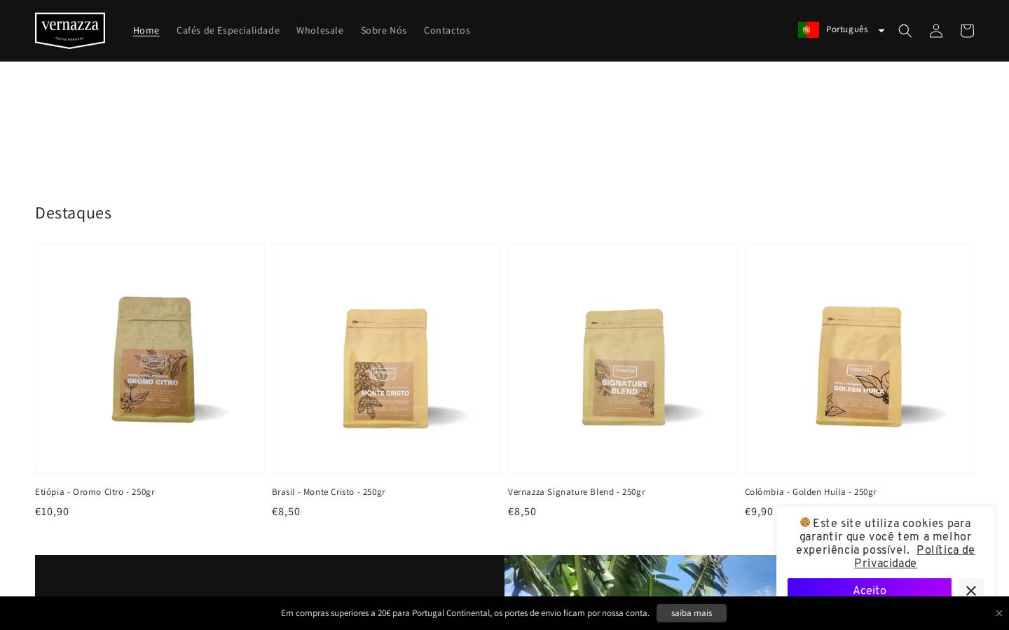 vernazzacoffee.com homepage screenshot
