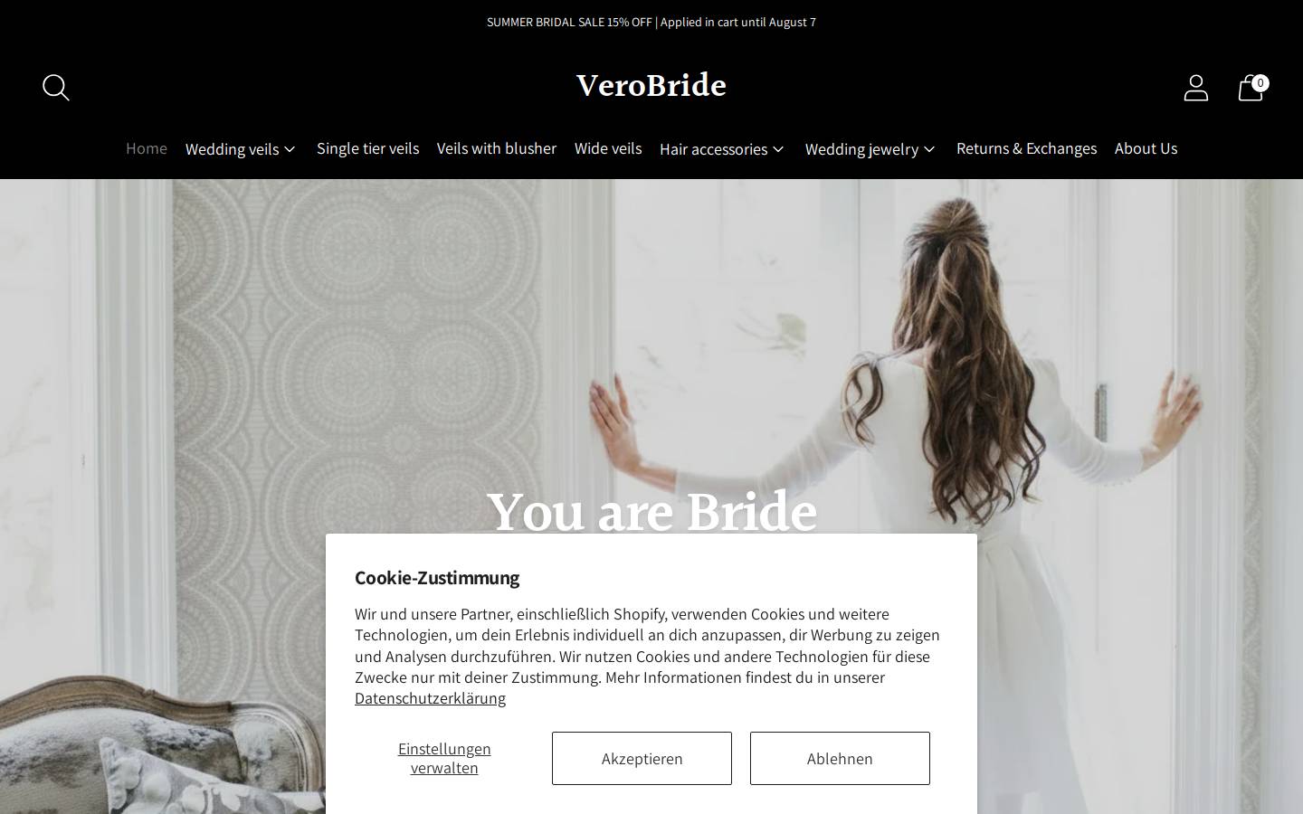 verobride.de homepage screenshot