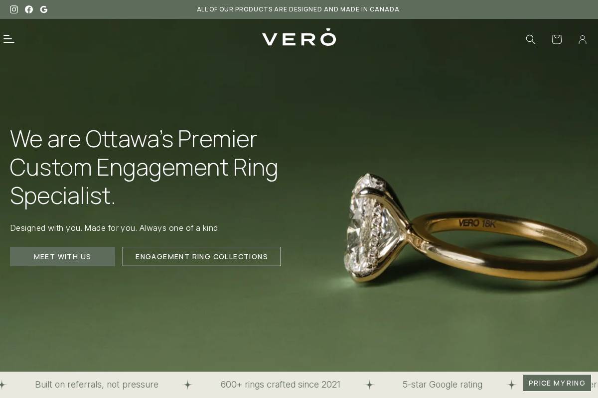 verodiamonds.com homepage screenshot