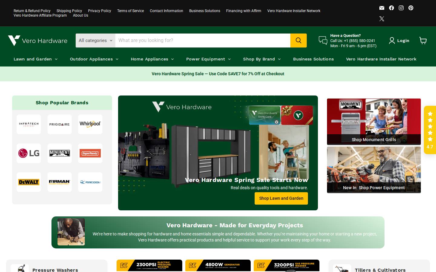 verohardware.com homepage screenshot