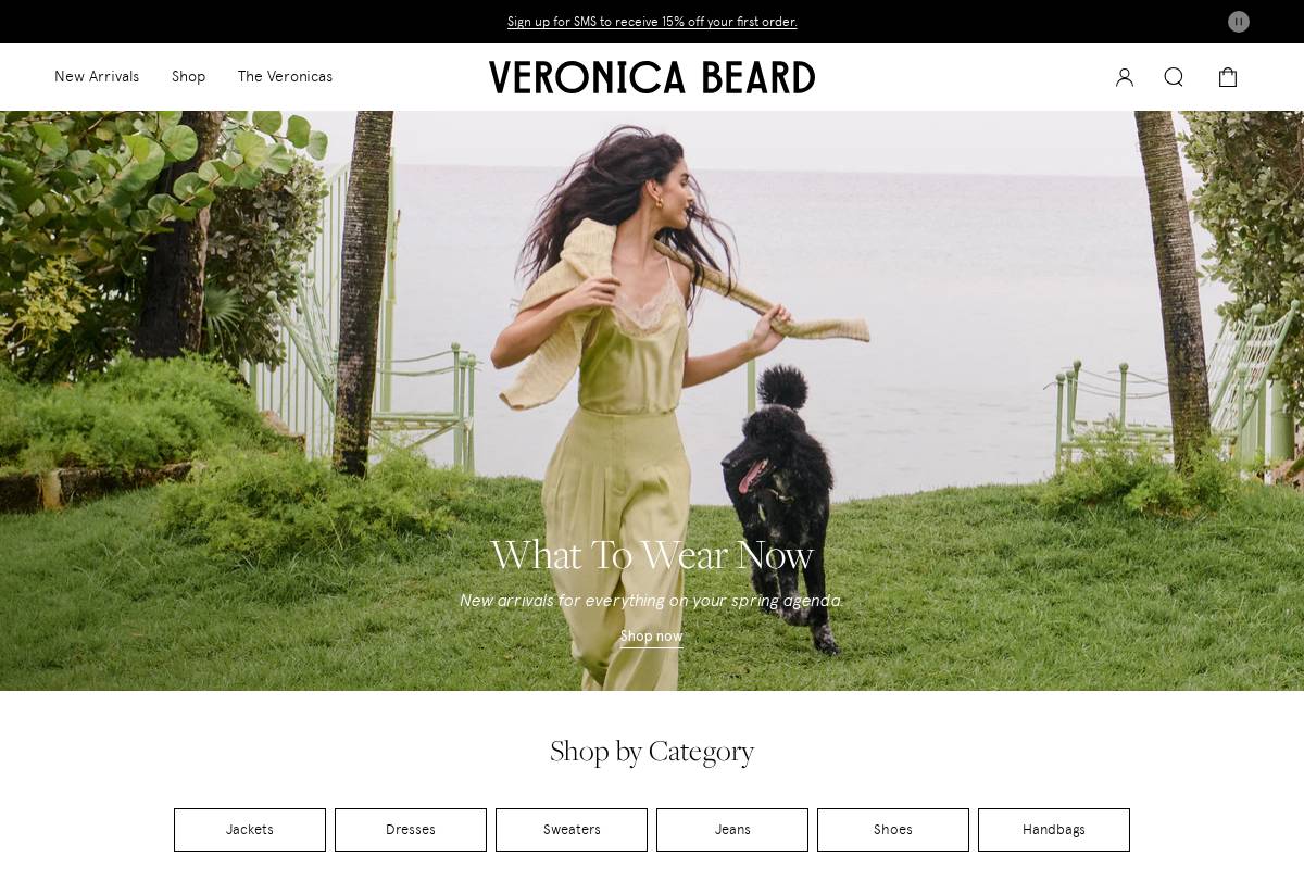 Veronica Beard homepage screenshot