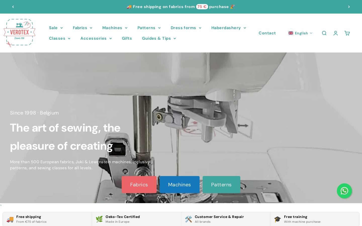 verotex.be homepage screenshot