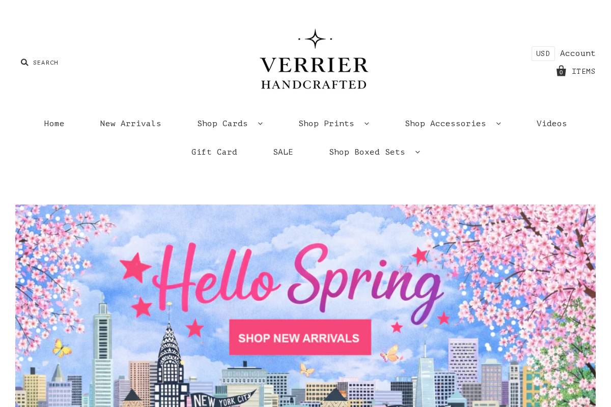 verrier-handcrafted.com homepage screenshot