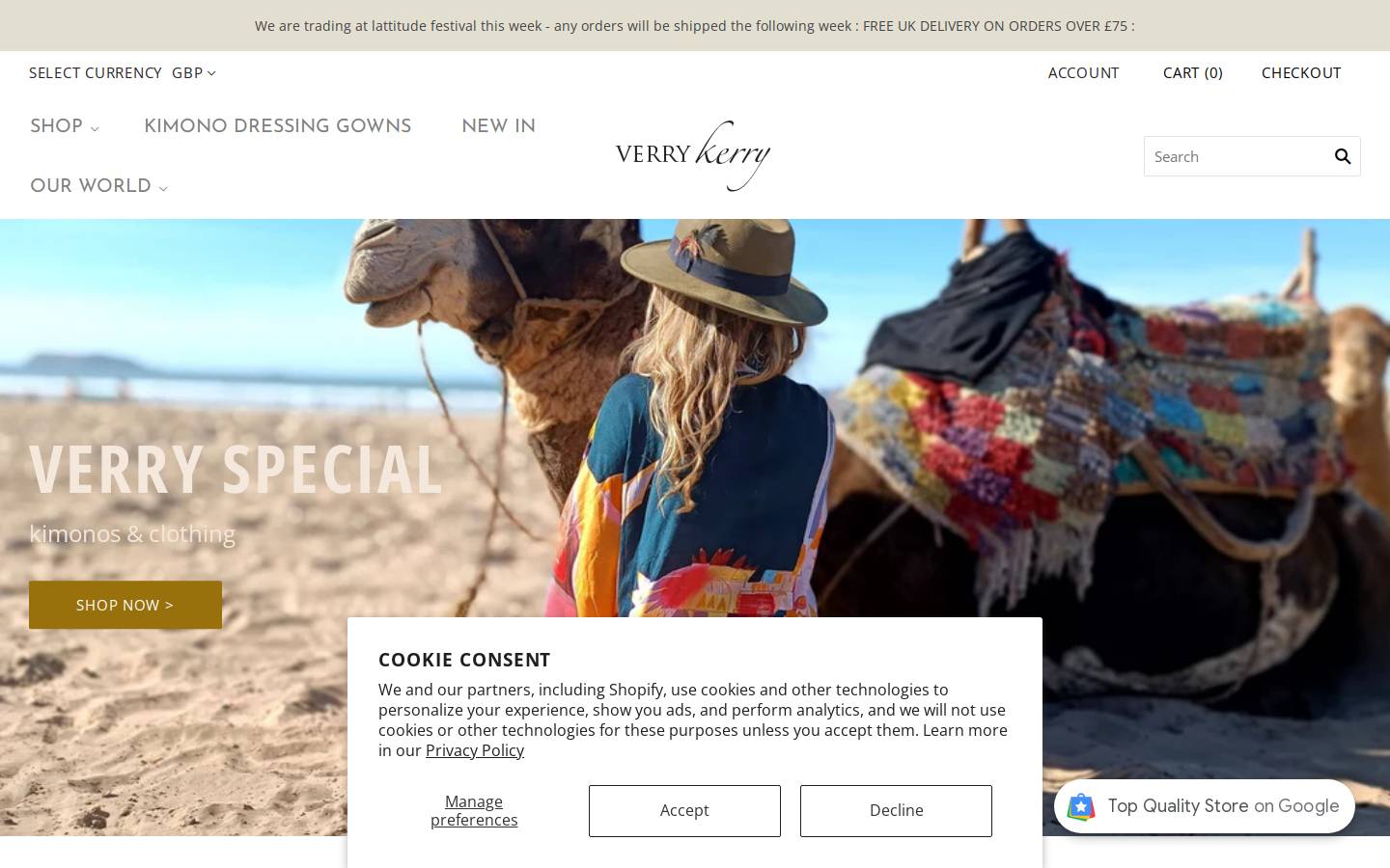 Verry Kerry homepage screenshot