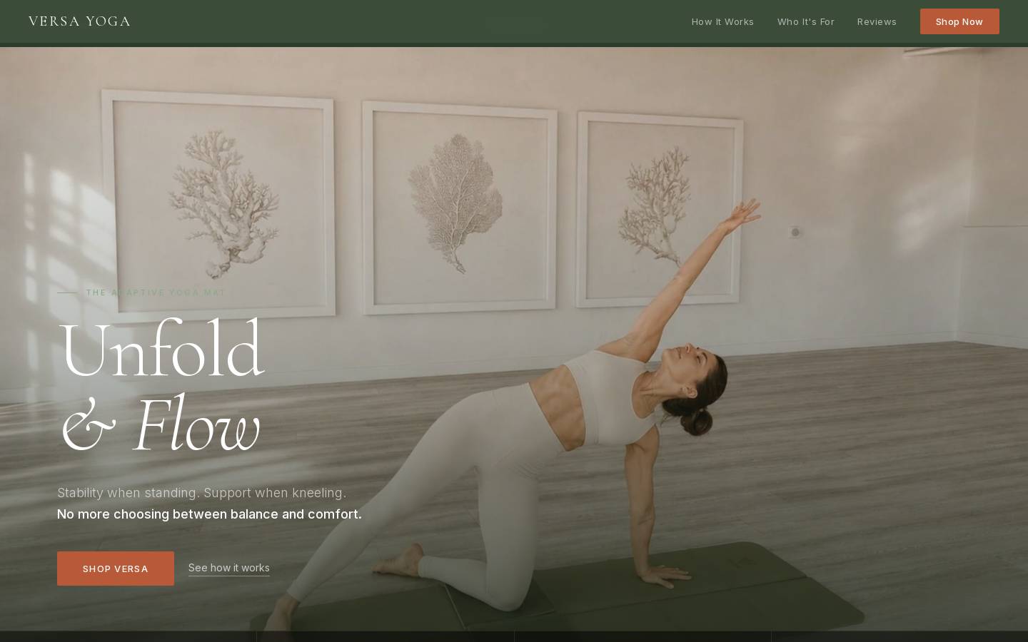 versayoga.com homepage screenshot