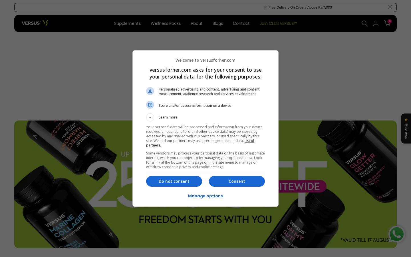 versusforher.com homepage screenshot