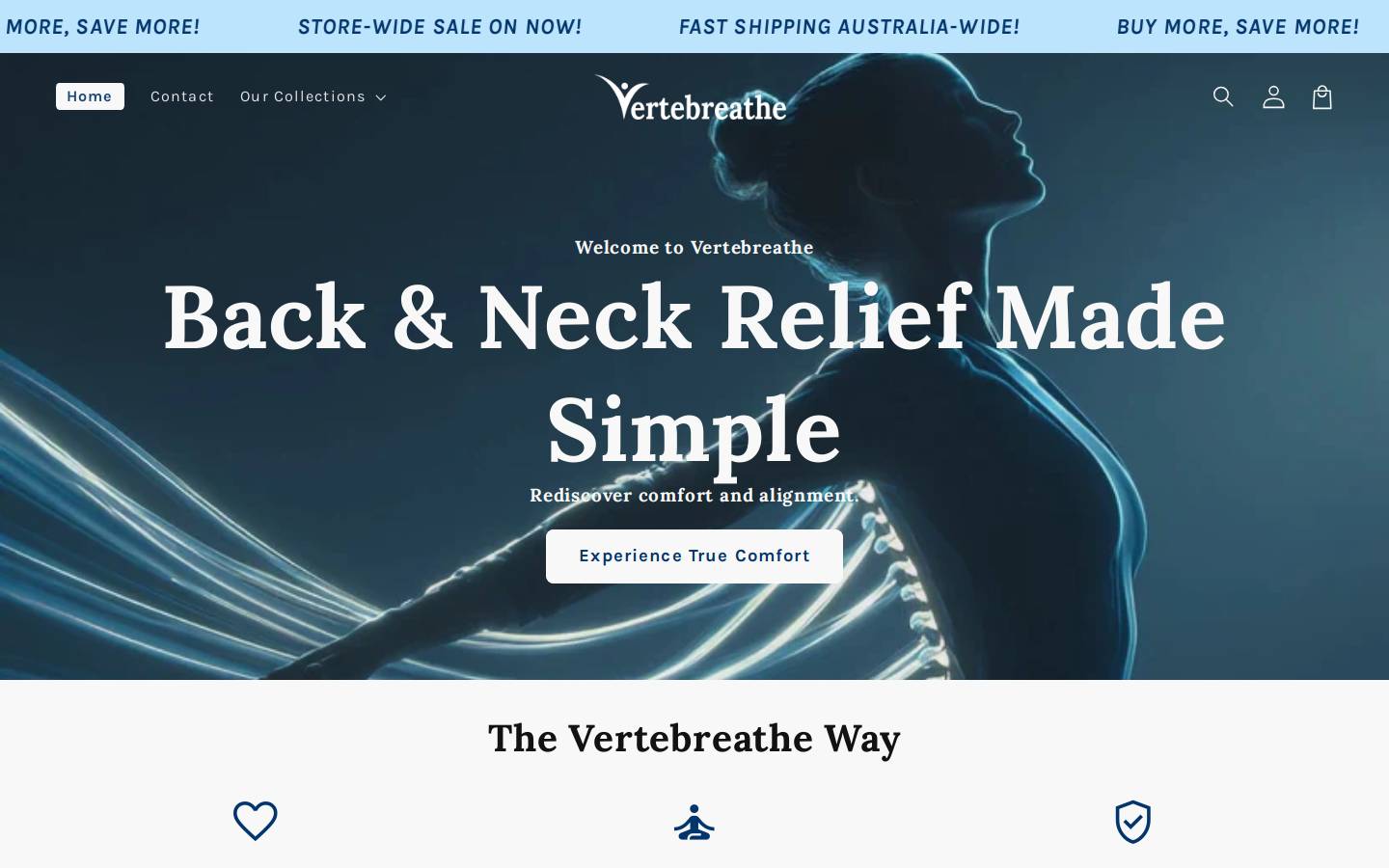 vertebreathe.com homepage screenshot