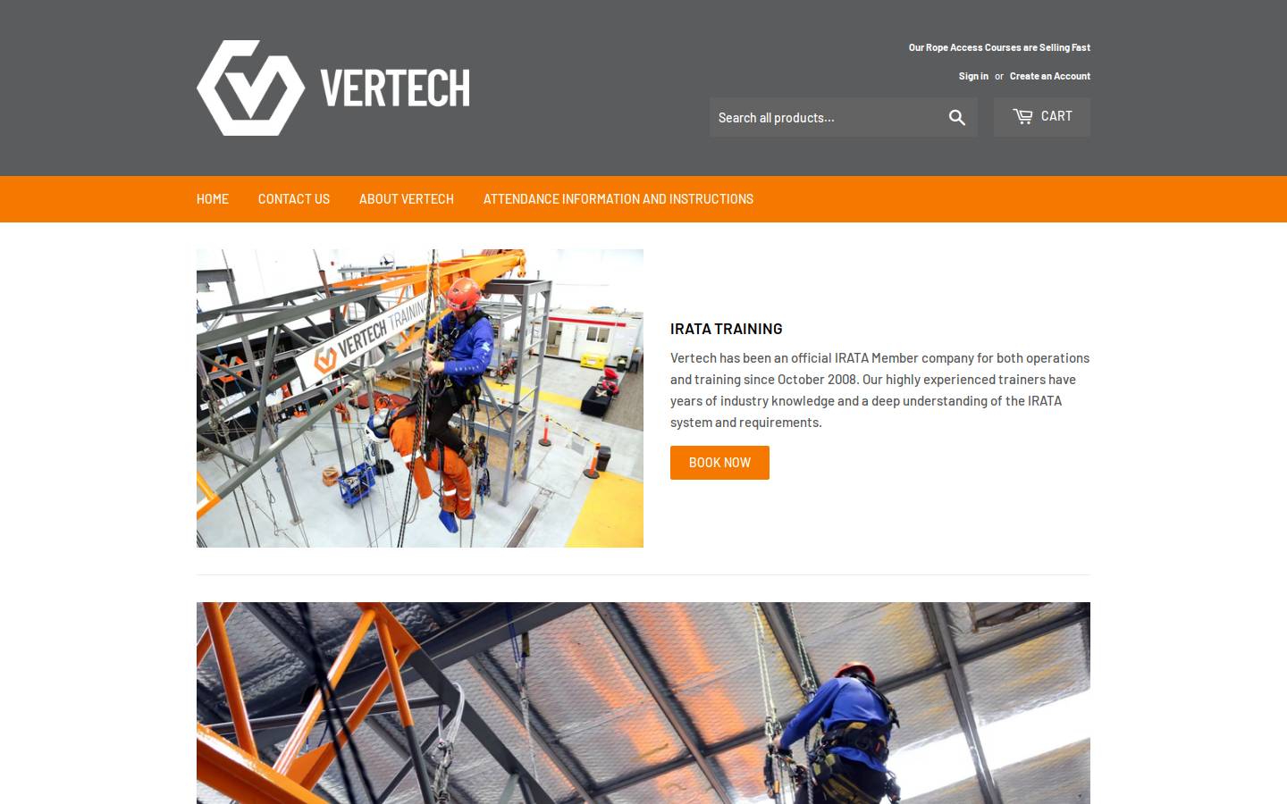 vertech.training homepage screenshot