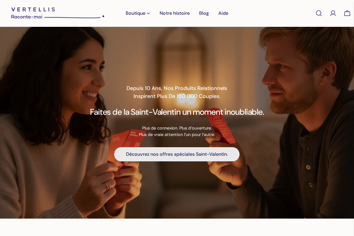 Vertellis homepage screenshot