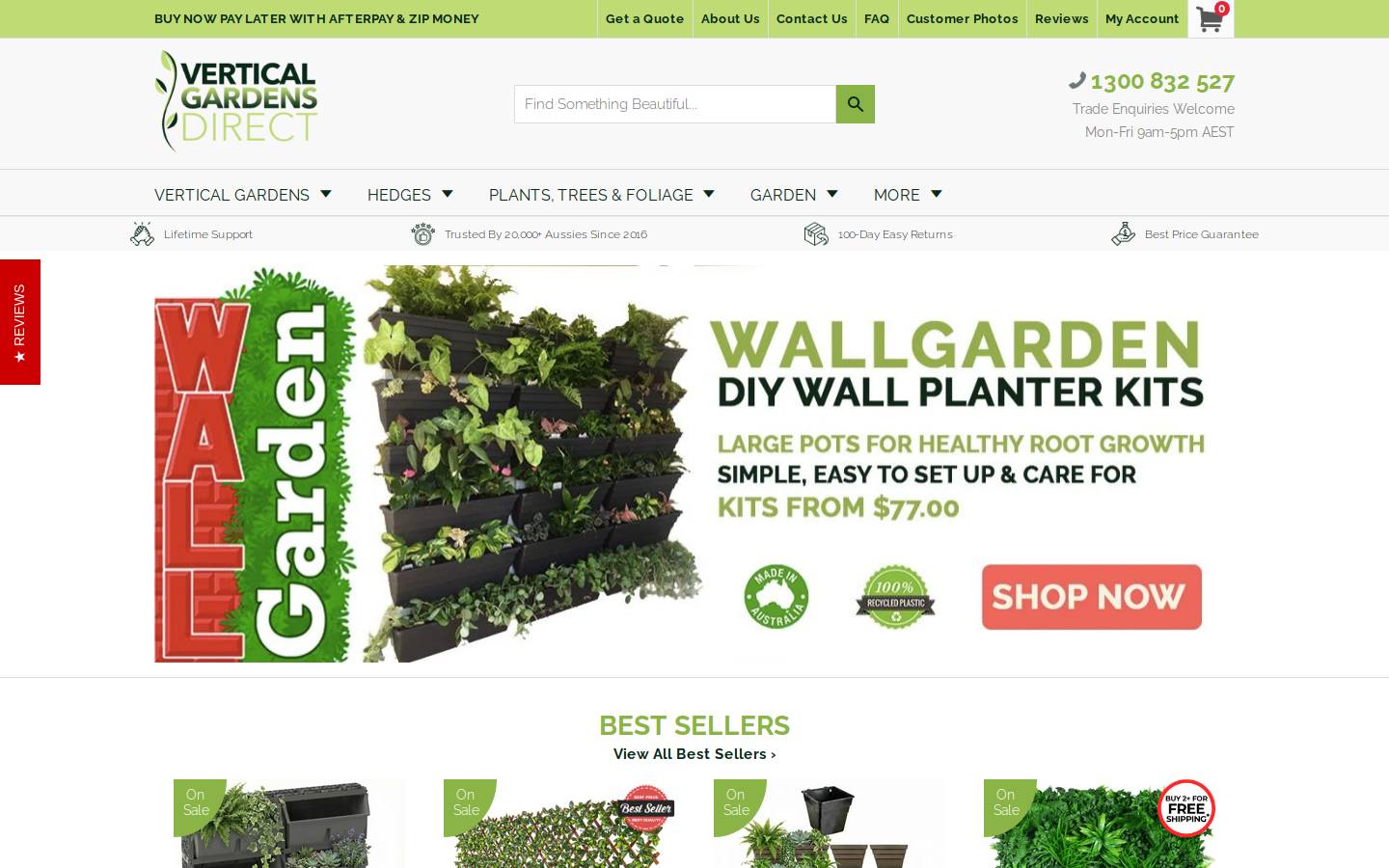 verticalgardensdirect.com.au homepage screenshot