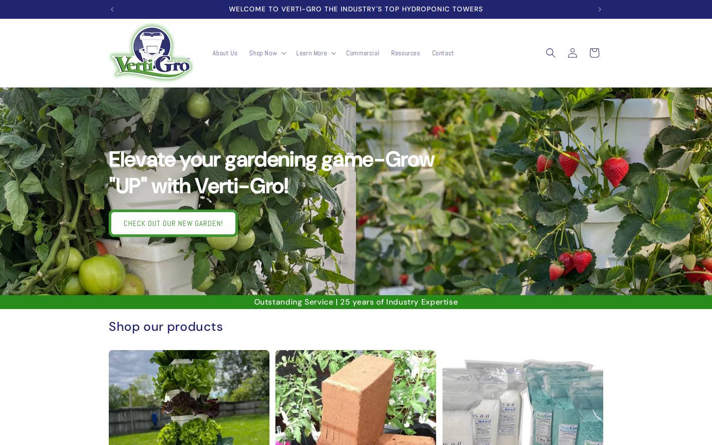 vertigro.com homepage screenshot