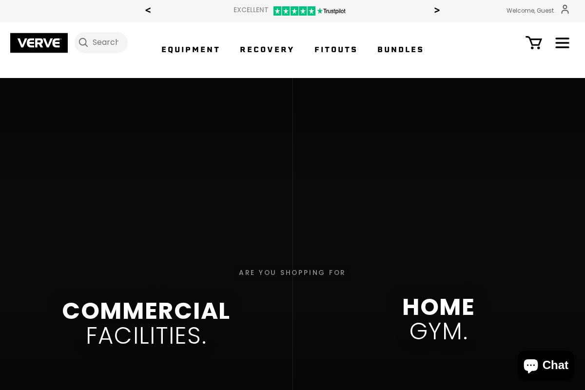 VERVE Fitness homepage screenshot