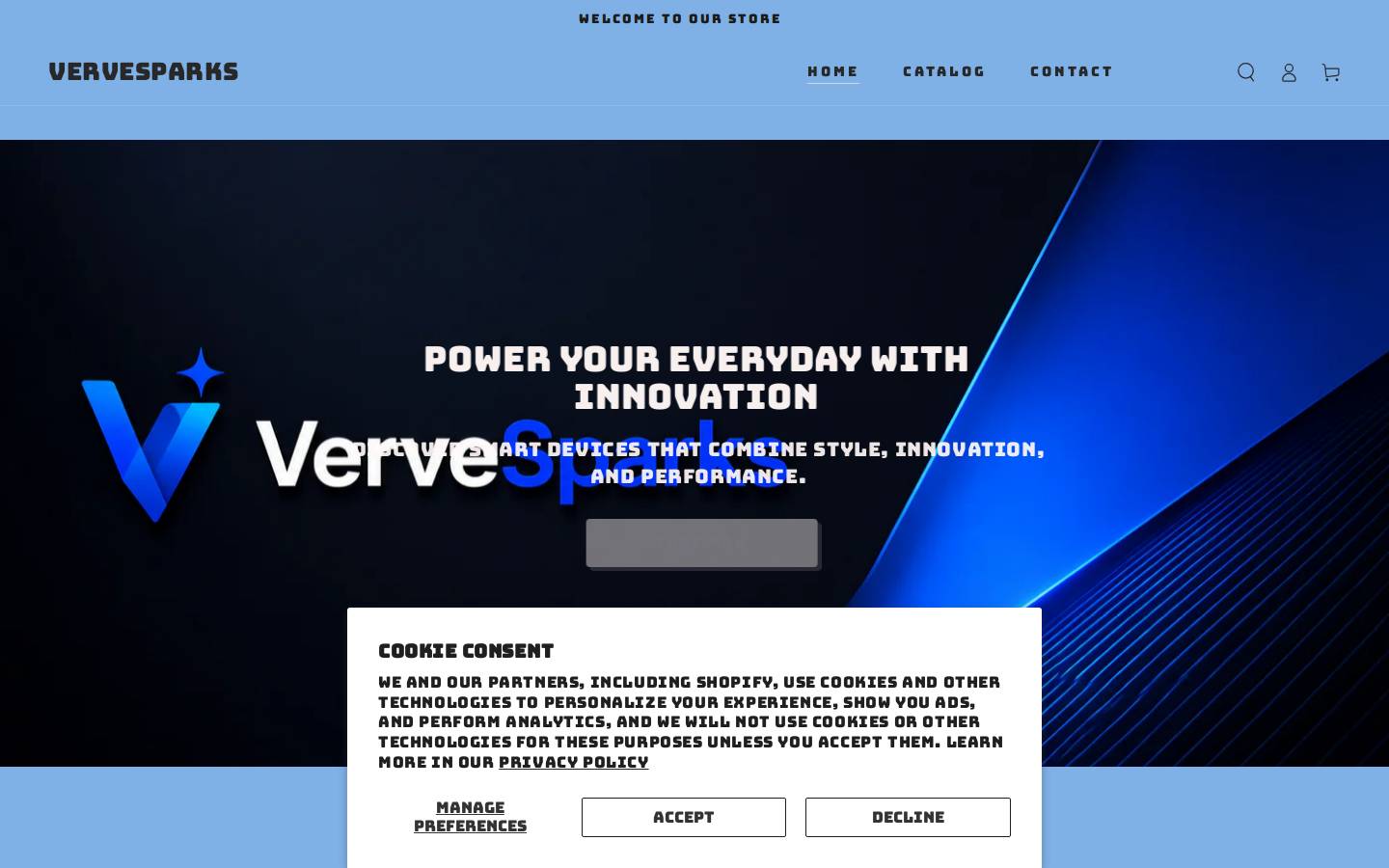 vervesparks.com homepage screenshot