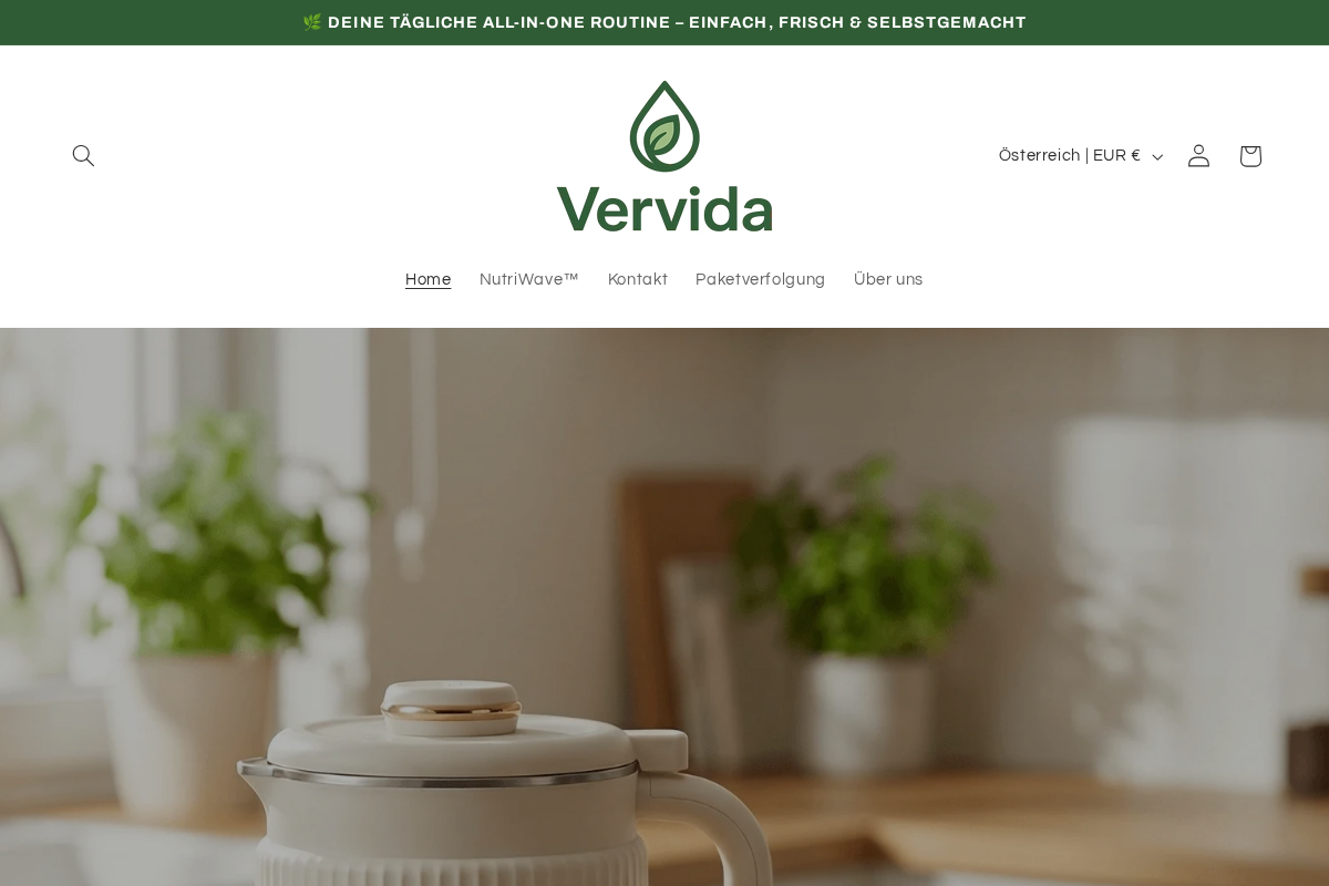 Vervida e.U. homepage screenshot