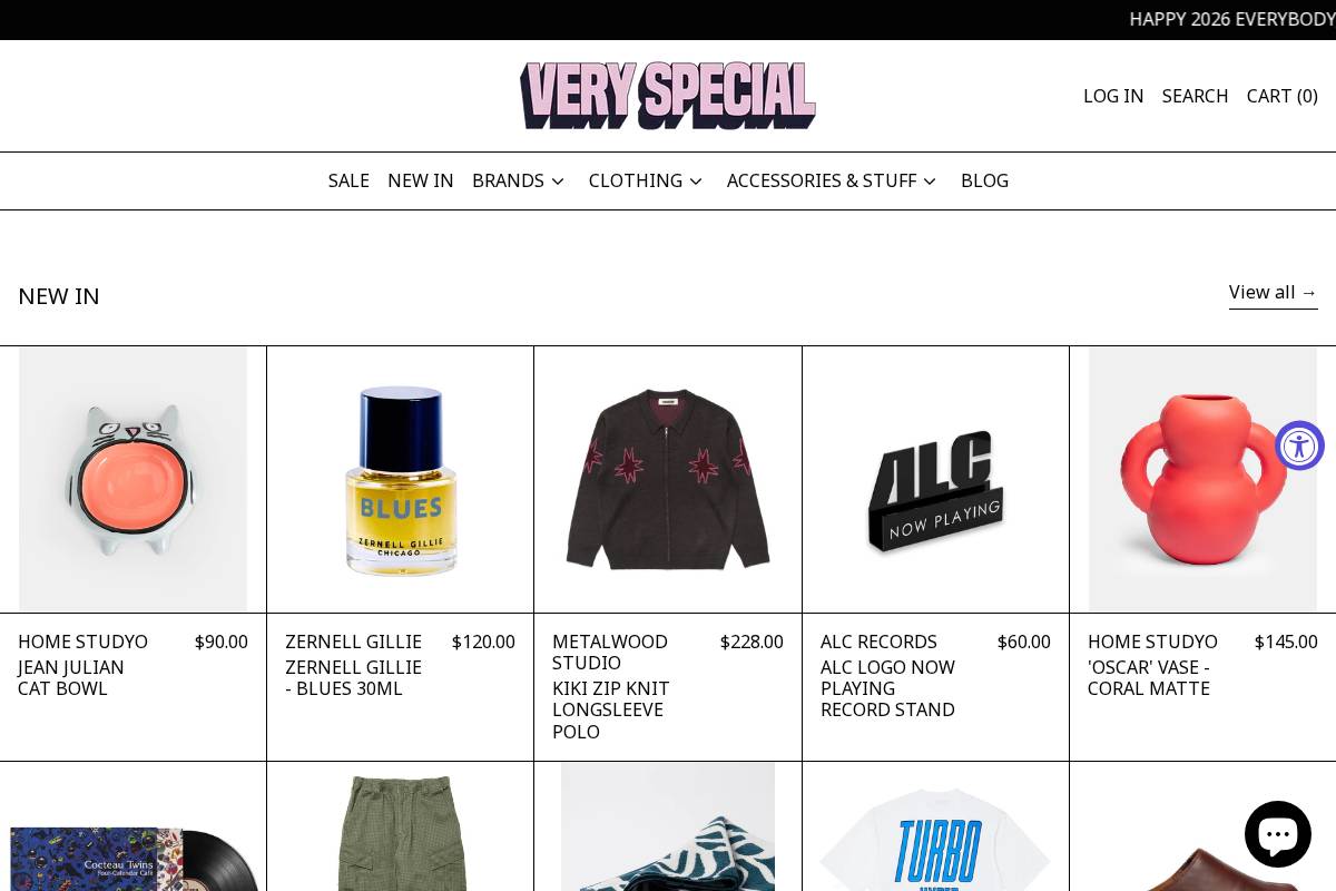 Very Special homepage screenshot