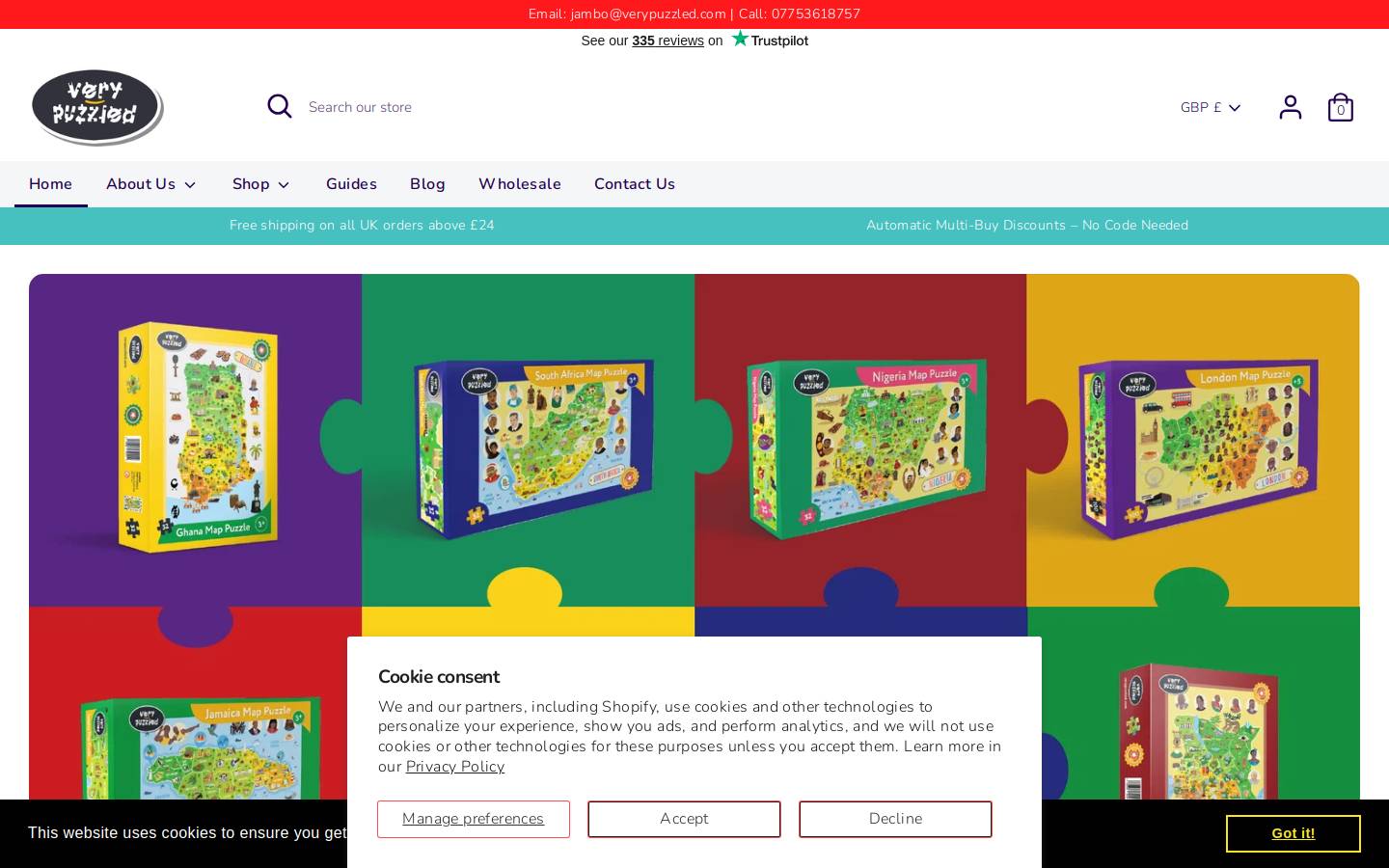 Very Puzzled homepage screenshot