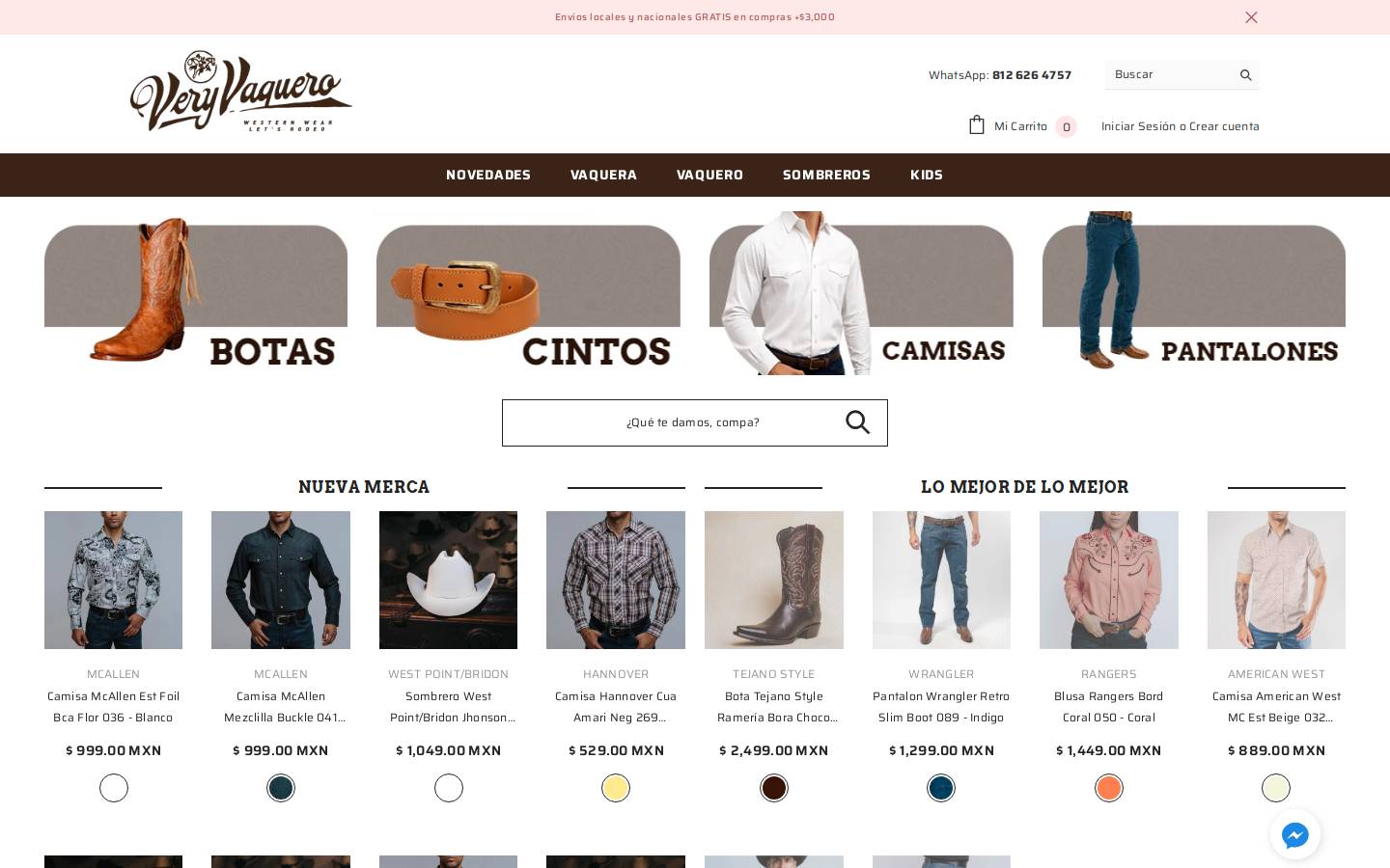 veryvaquero.com homepage screenshot