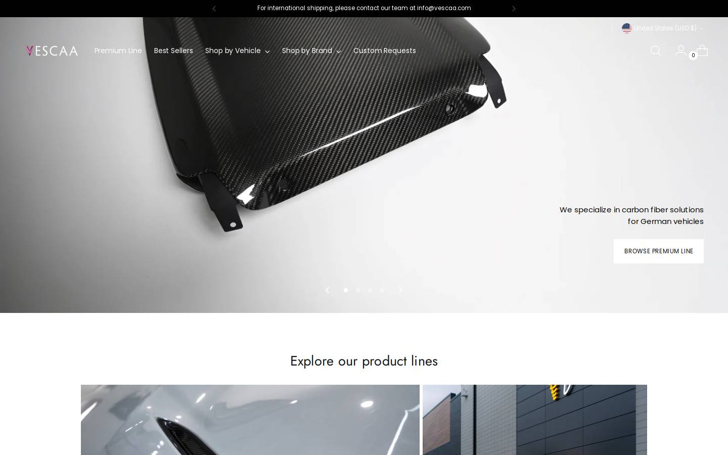 vescaa.com homepage screenshot
