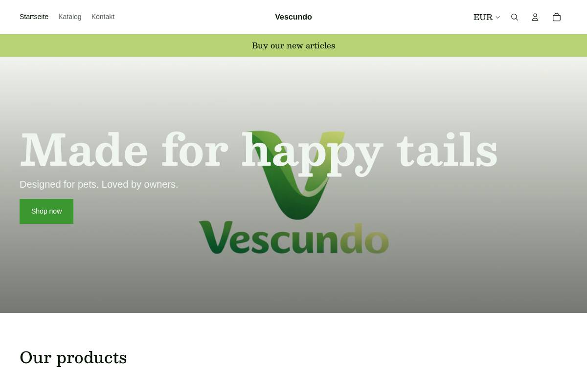 vescundo.com homepage screenshot