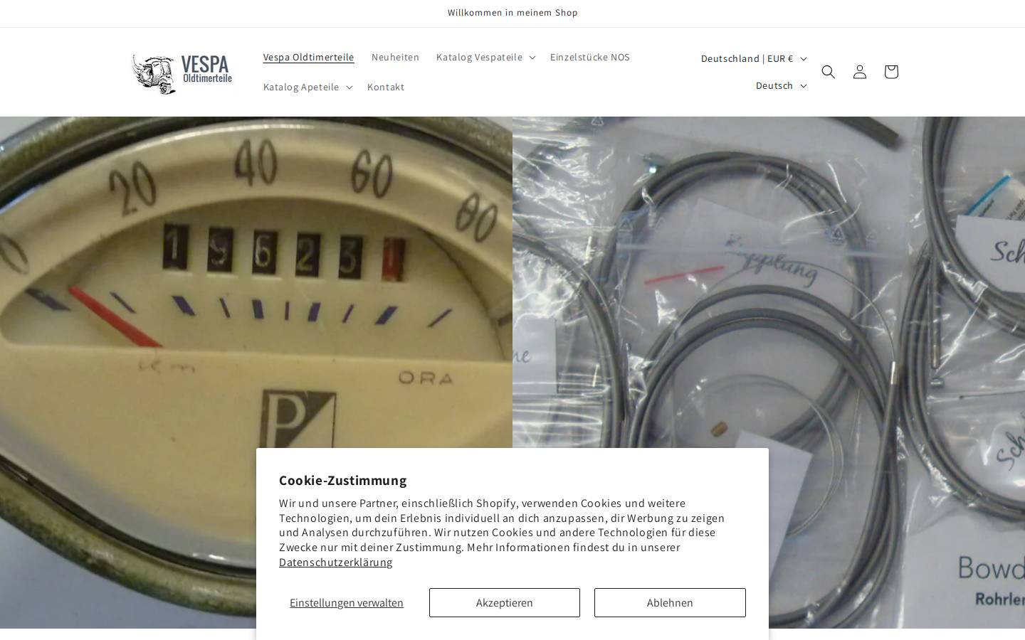 vespa-oldtimerteile.de homepage screenshot