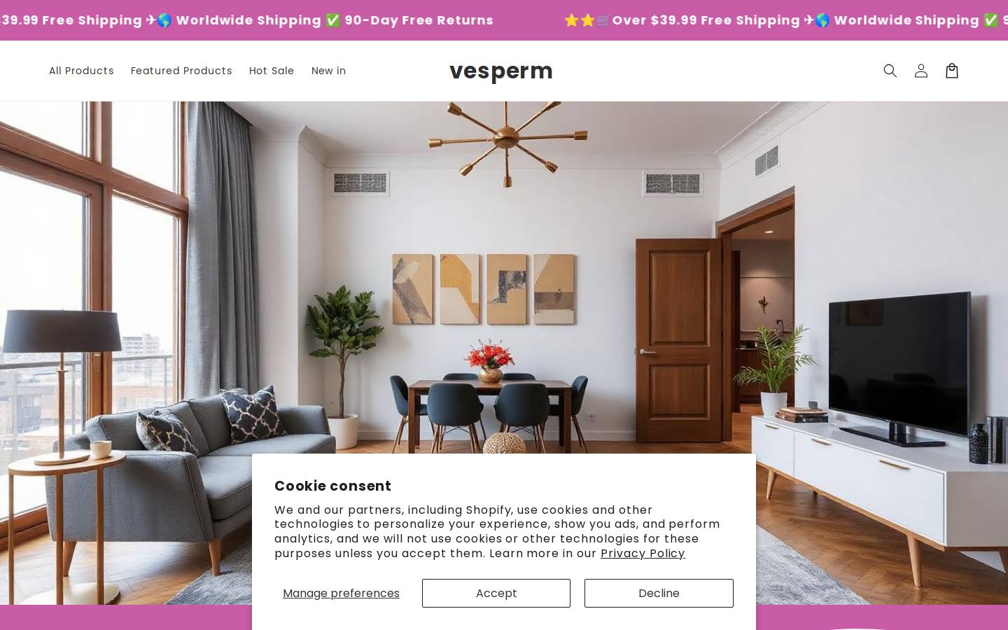 vesperm.com homepage screenshot