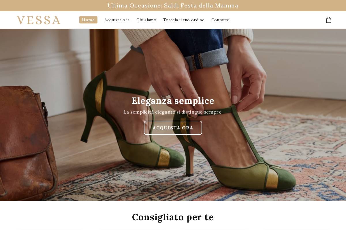 Vessa homepage screenshot