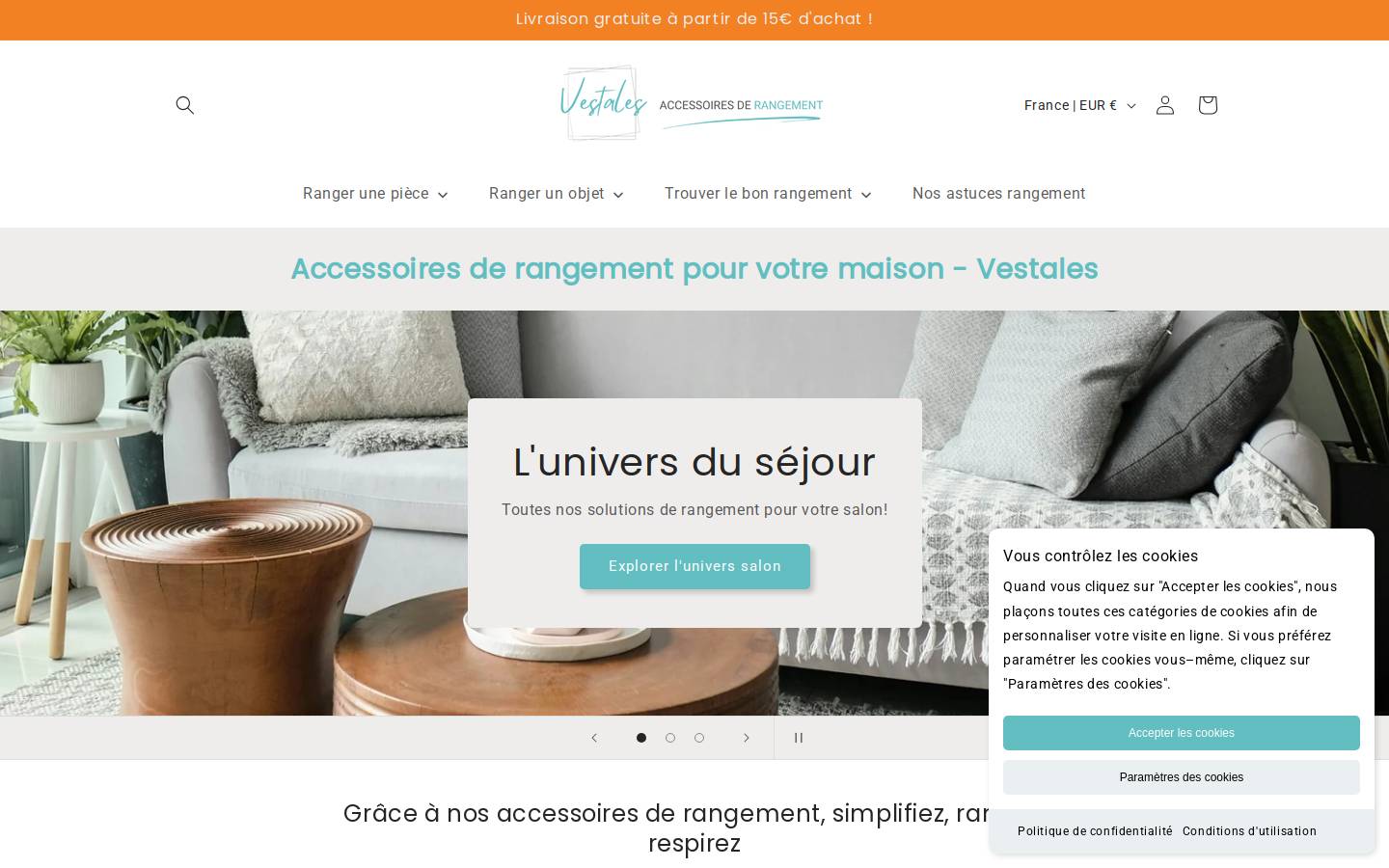 Vestales Rangements homepage screenshot