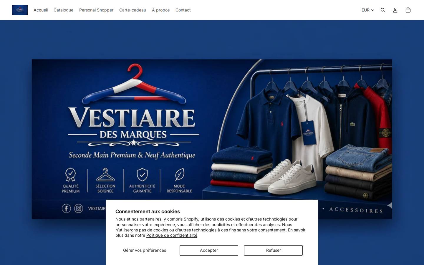 vestiairedesmarques.com homepage screenshot