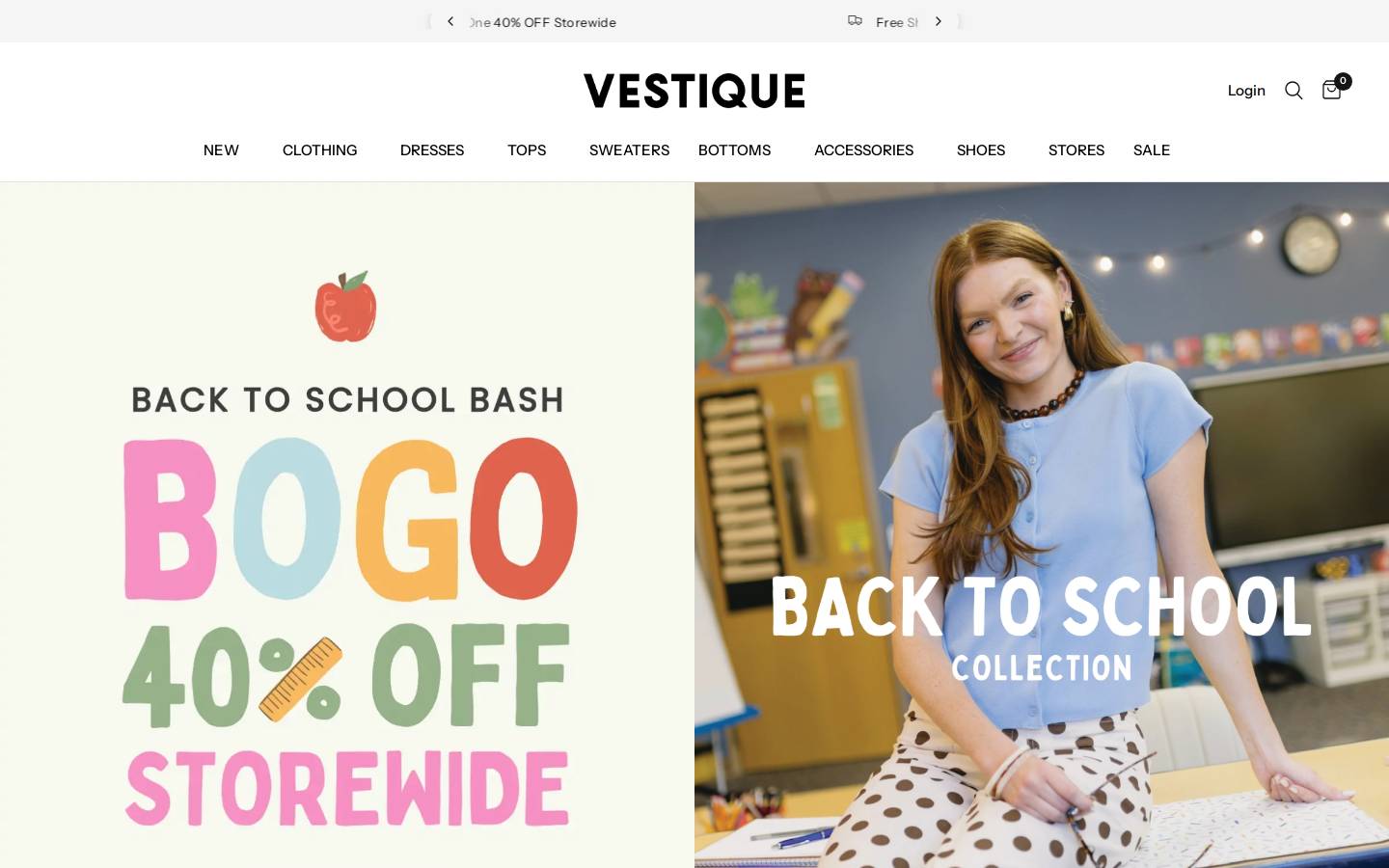 Vestique homepage screenshot