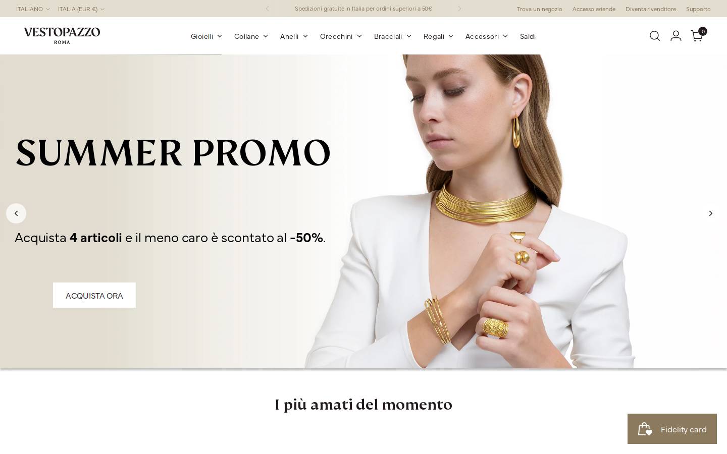 Vestopazzo homepage screenshot