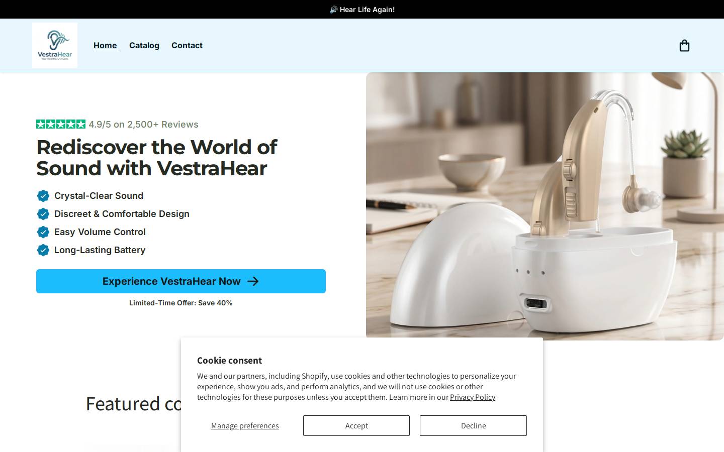 vestrausa.com homepage screenshot
