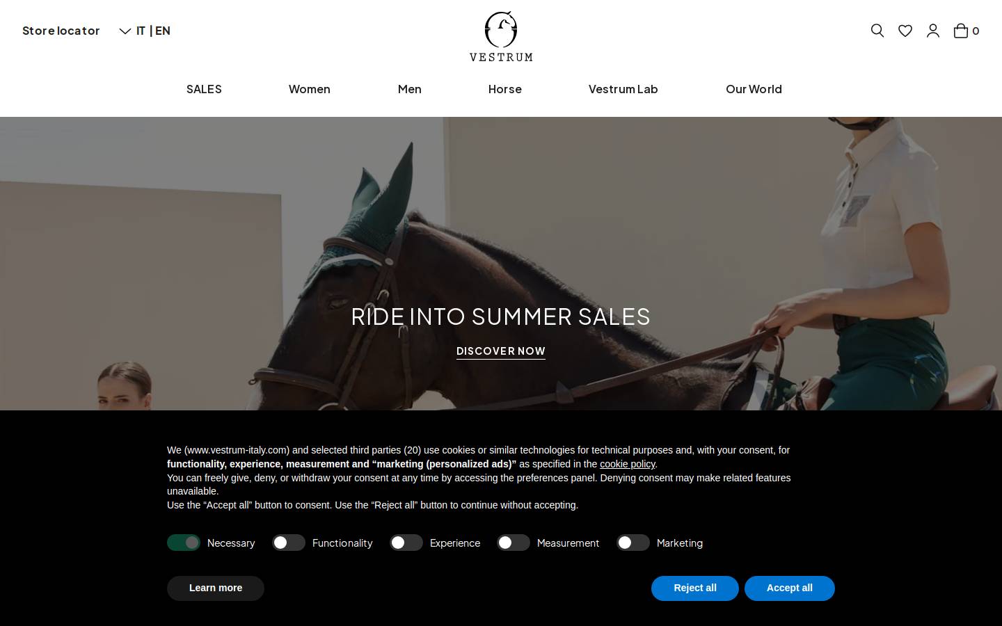 vestrum-italy.com homepage screenshot