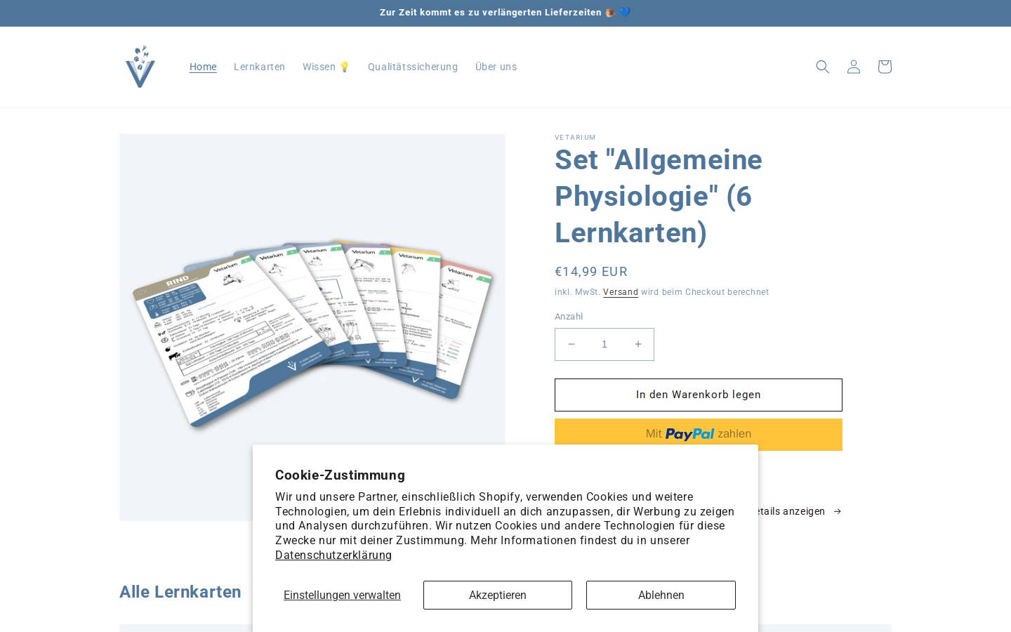 vetarium.de homepage screenshot