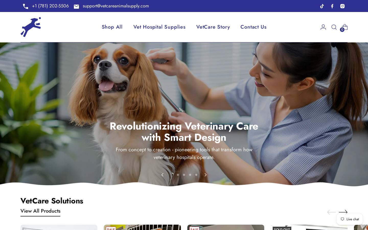 vetcareanimalsupply.com homepage screenshot