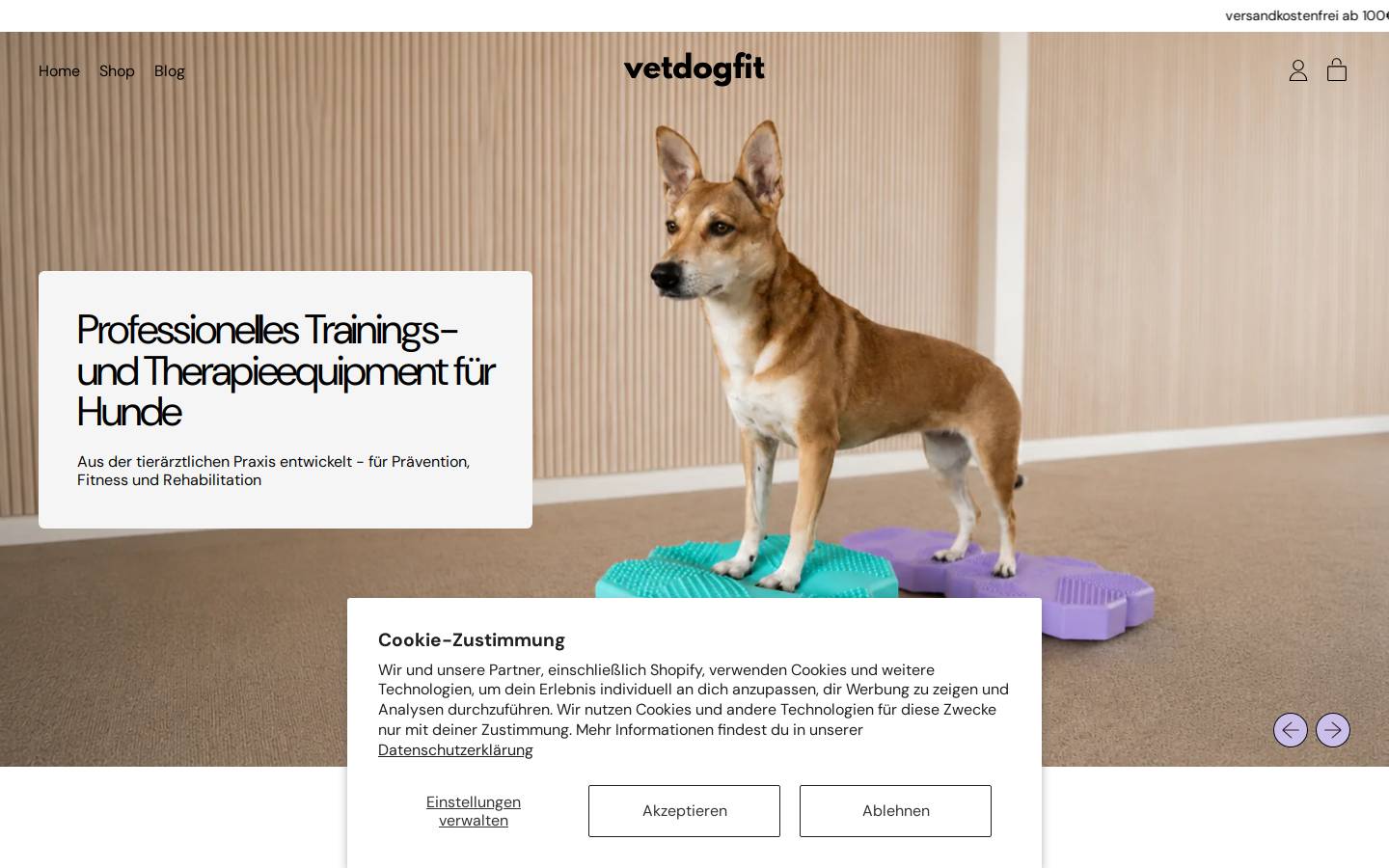vetdogfit.de homepage screenshot