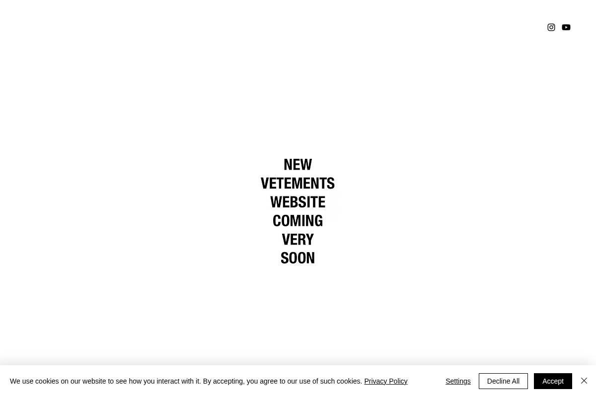vetements.com homepage screenshot
