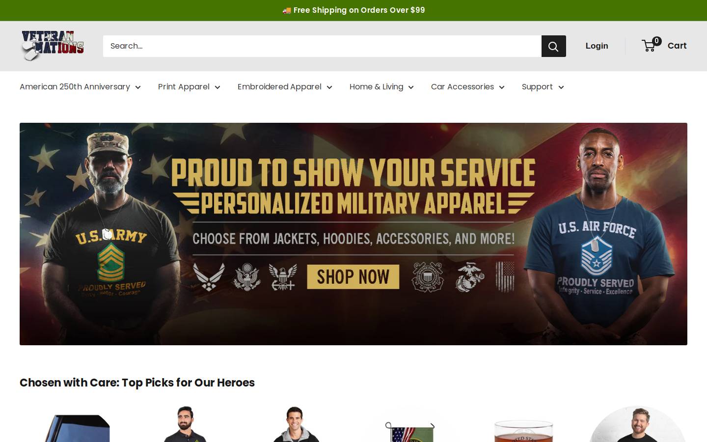 veterannations.com homepage screenshot