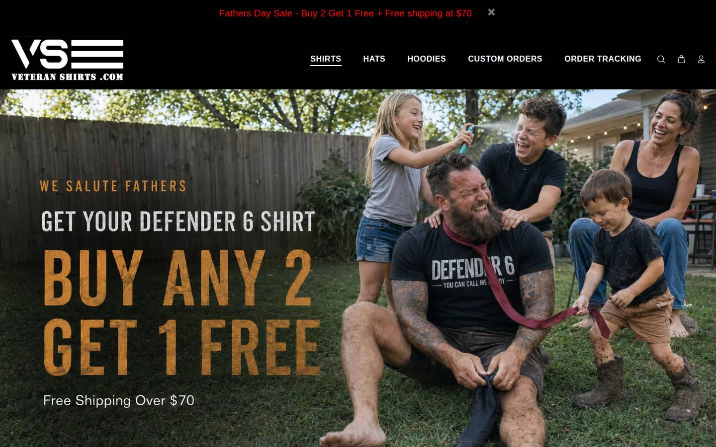 veteranshirts.com homepage screenshot