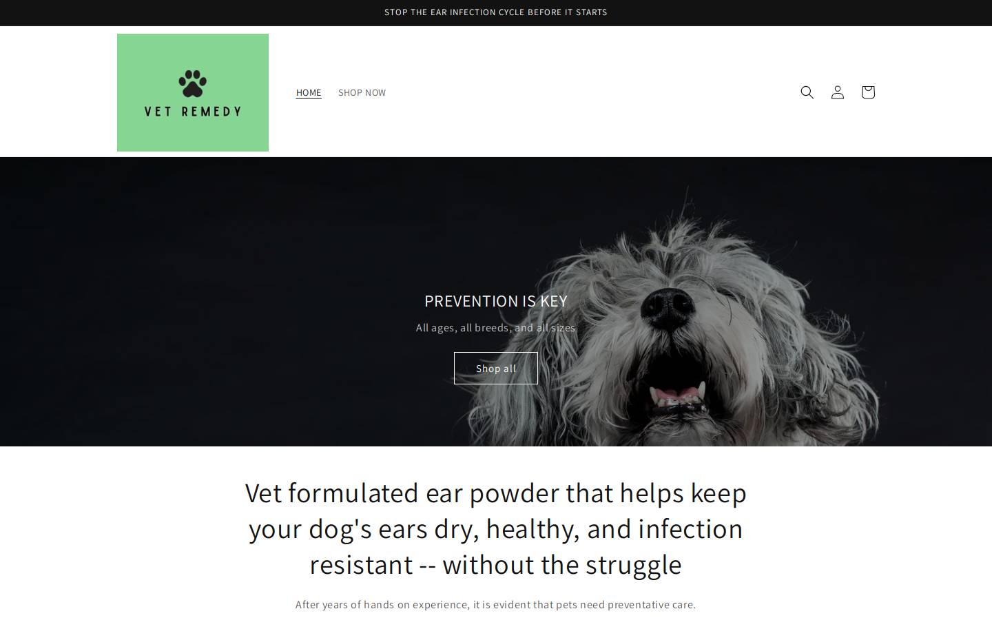 veterinariansremedy.com homepage screenshot