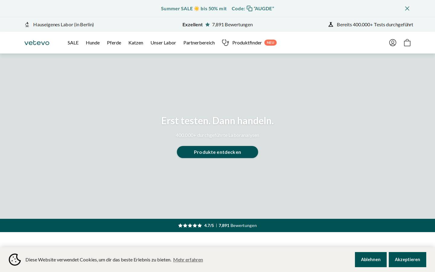 vetevo GmbH homepage screenshot