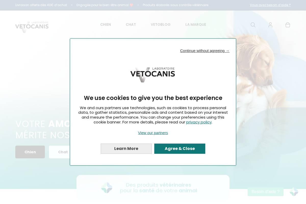 Vetocanis homepage screenshot
